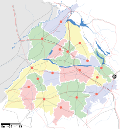 Map indicating the location of Amritsar