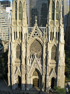 View of the cathedral from Rockefeller Center.