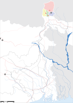 Map indicating the location of Gangtok