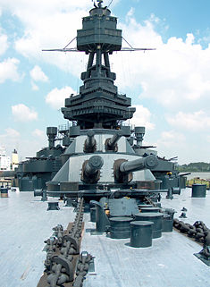 Texas, photographed in August 2005 in her berth at the San Jacinto Battleground, near Houston