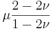 \mu\frac{2-2\nu}{1-2\nu} 