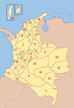 Colombia departaments-numbered.svg