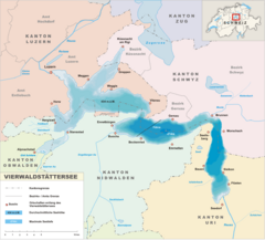 Lake Lucerne Vierwaldstättersee - map