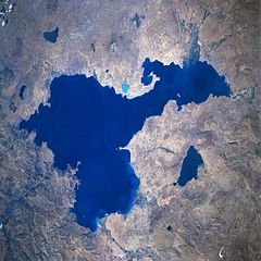 Lake Van - From space, September 1996(top of image is roughly northwest)