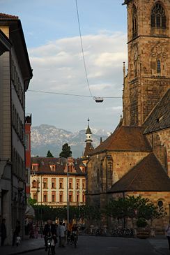 A view of Bolzano with the Cathedral on the right