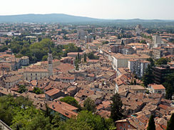 The old part of Gorizia seen from the Castle