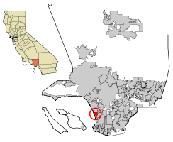 Location of Manhattan Beach in Los Angeles County, California