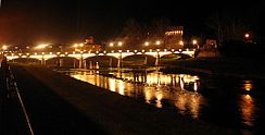 Ponte Verdi in Parma by night.