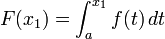 F(x_1) = \int_{a}^{x_1} f(t) \,dt