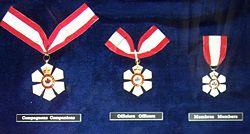 Companion, Officer and Member insignia