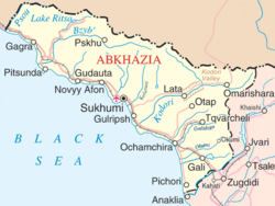 location of Sukhumi within Abkhazia