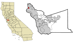 The city of Emeryville highlighted within Alameda County