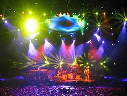 Phish performing at Alpine Valley in East Troy, Wisconsin in July 2003. Left to right: Page McConnell, Trey Anastasio, Jon Fishman, Mike Gordon.