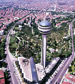 View of Atakule Tower and Ankara's city center