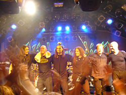 Blind Guardian at Malmö, Sweden, September 21, 2006. L-R: Olbrich, Ehmke, Kürsch, Siepen, Schüren, Holzwarth