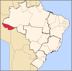 Location of State of Acre in Brazil