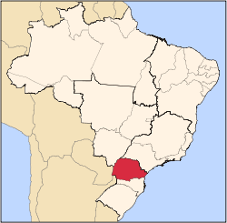 Location of State of Paraná in Brazil