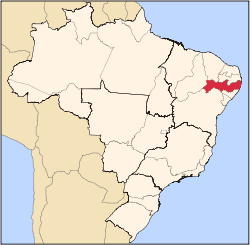 Location of State of Pernambuco in Brazil