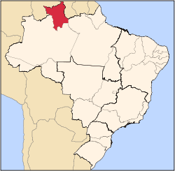 Location of State of Roraima in Brazil