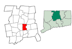 Location in Hartford County, Connecticut