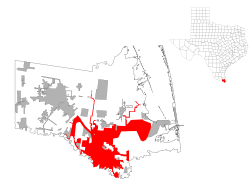 Location within Cameron County