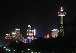 Niagara Falls skyline at night