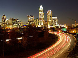 Skyline of Charlotte at night