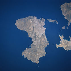 Chios as seen from space, in June 1996