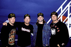 Touring bassist Brett Hestla, Scott Phillips, Scott Stapp, and Mark Tremonti (l-r)