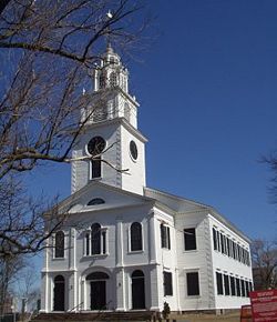 The First Church of Roxbury, built in 1804 and fifth on the site since 1632