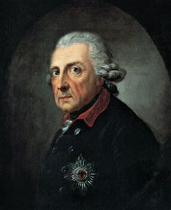 Frederick II, aged 68, by Anton Graff