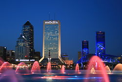 Downtown Jacksonville as seen from Friendship Fountain.