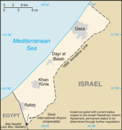 Location of Gaza Strip