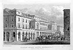 Drawing of the theatre by Thomas Hosmer Shepherd, 1827-28