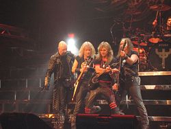 Judas Priest onstage in Moline, Illinois.