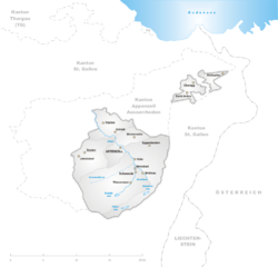 Map of the Canton of Appenzell Innerrhoden