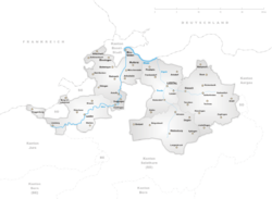 Map of the Canton of Basel-Country