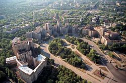 Kharkiv's Freedom Square with the Gosprom building.