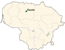 Location of Šiauliai