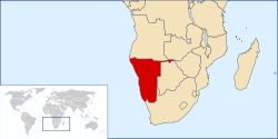 Location of Namibia