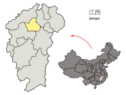 The location of Nanchang in China