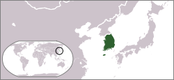 Location of South Korea