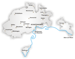 Map of the Canton of Schaffhausen