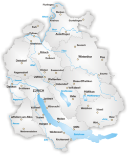 Map of the Canton of Zurich