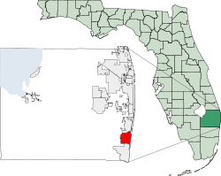 Location within Palm Beach County and the state of Florida