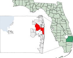 Location in Palm Beach County and the state of Florida.