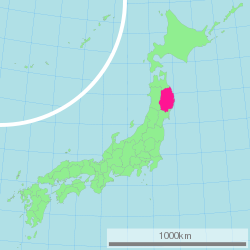 Map of Japan with Iwate highlighted