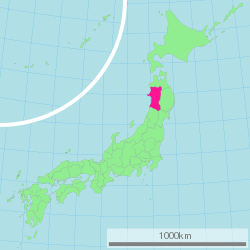 Map of Japan with Akita highlighted