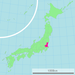 Map of Japan with Ibaraki highlighted