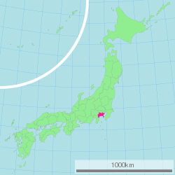 Map of Japan with Kanagawa highlighted